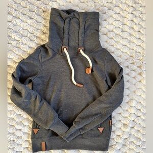 Naketano Salami Jones III Blue Gray Melange Long Pullover Sweatshirt